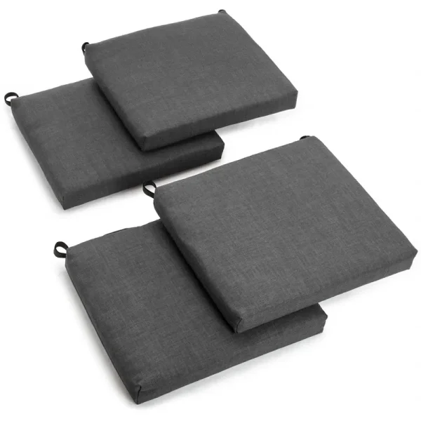 Blazing Needles 20-inch Indoor/Outdoor Chair Cushion Set of 4 - Cool Grey