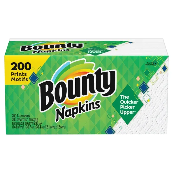 Bounty Quilted Paper Napkins, 1-Ply - 200 count