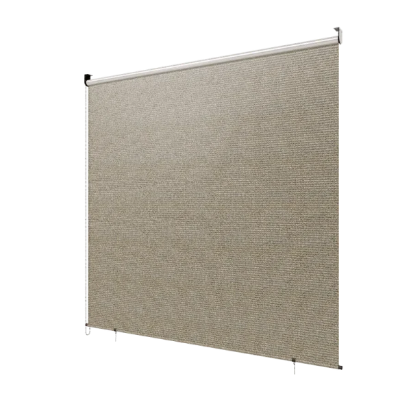 AECOJOY Outdoor Roller Shade, 6'(W) x6'(H) Sun Shade Cover Canopy, Mocha&Gray