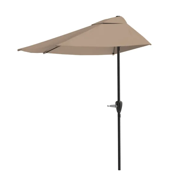 Nature Spring 9' Half-Canopy Patio Umbrella - Sand