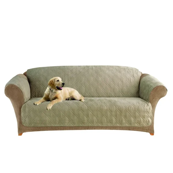 Sure Fit Box Cushion Sofa Slipcover, Sable