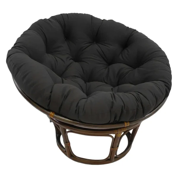Blazing Needles 44 in. Solid MicroSuede Papasan Cushion, Black
