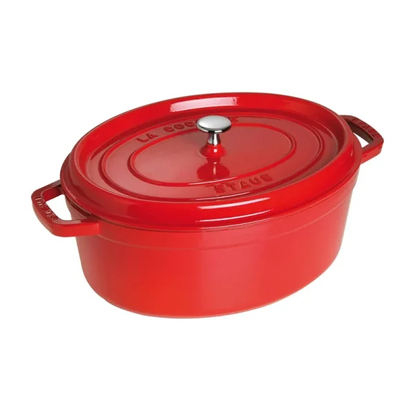 Staub Cast Iron Oval Cocotte - 7 qt - Cherry
