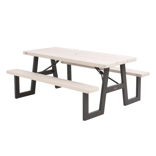 Lifetime 6 - Foot W - Frame Desert Sand - HDPE Folding Picnic Table (60364)