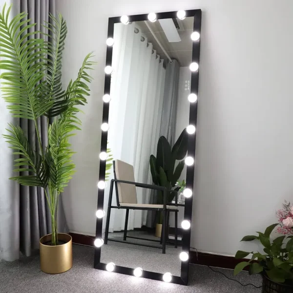 Majnesvon 63" x 24"Full Length Mirror with Lights and Stand Touch Control - Wall Mounted and Floor Standing Mirror,Led Lighted Full Bod