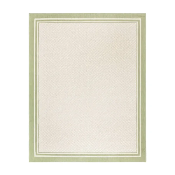 Gertmenian Paseo Soroa Sand and Palm 5 ft. x 7 ft. Border Indoor/Outdoor Area Rug