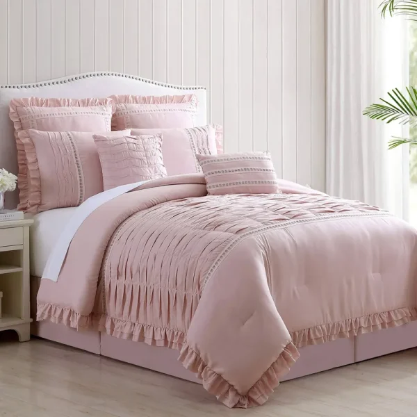 Antonella Mauve Comforter - 8 Piece Set Queen