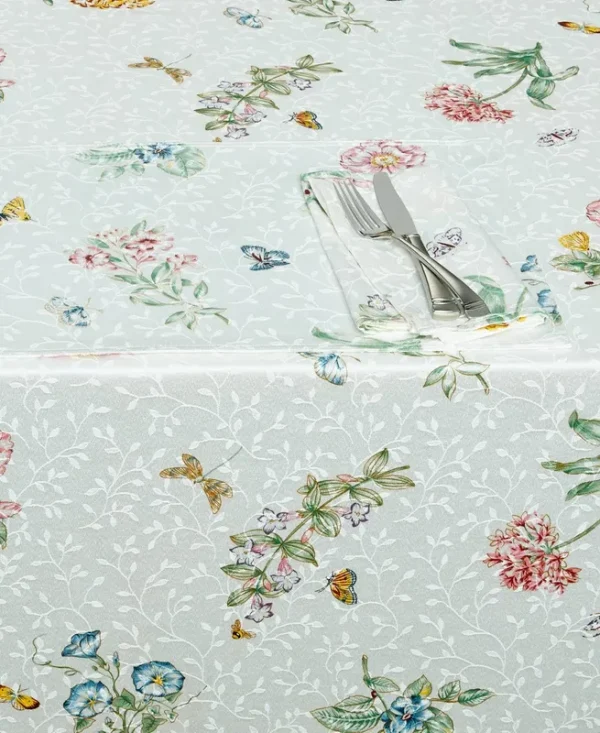 Lenox Butterfly Meadow Jacquard Damask Oblong Tablecloth