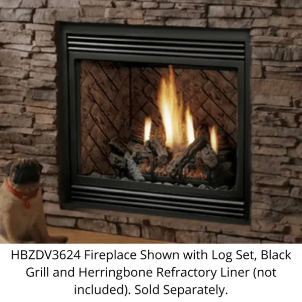 Kingsman HBZDV3624N Millivolt Valve Natural GAS Fireplace 24000 BTU for 36 x 24 in. Fireplaces