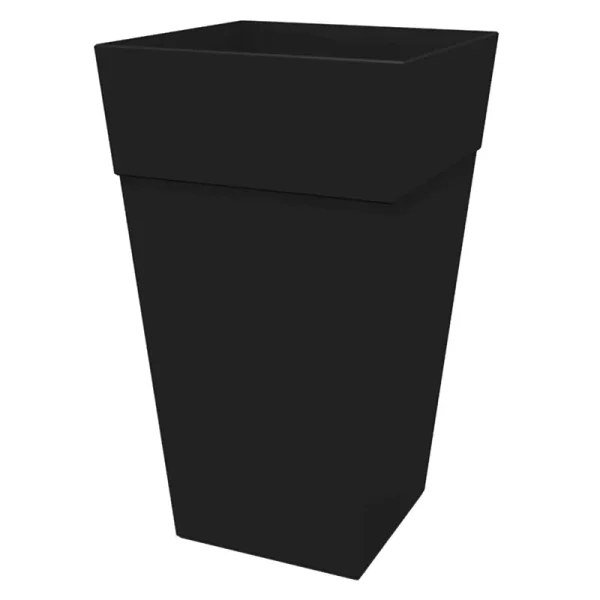 Bloem 25 x 14.65 x 14.65 in. Finley Resin Tall Tapered Planter - Black