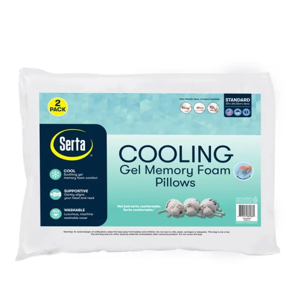 Serta Gel Memory Foam Cluster Pillows, Set Of 2