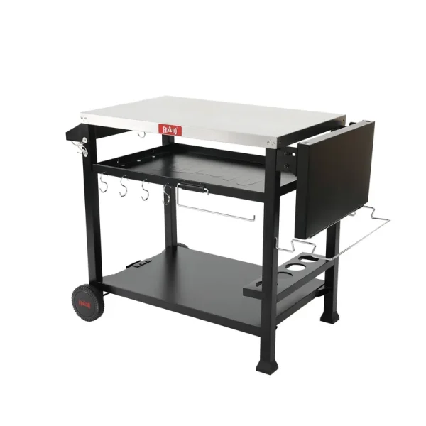 Feasto L50" Stainless Steel Table Top 3-Shelf Movable Food Prep Cart T