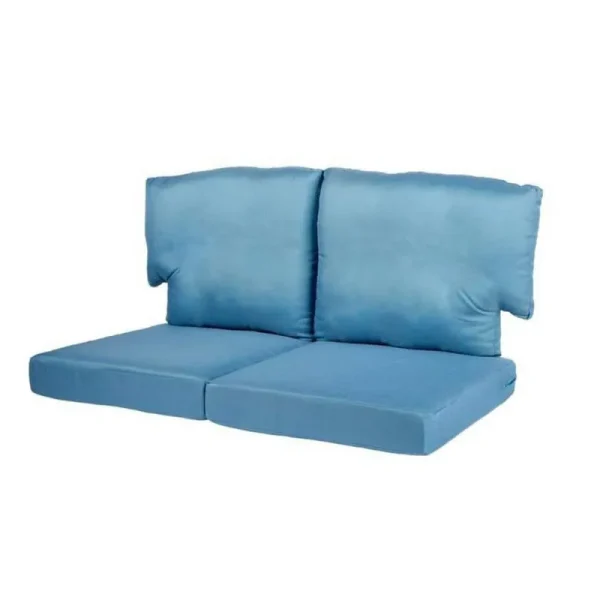 Hampton Bay Charlottetown 23.5 in. x 26.5 in. 4-Piece Outdoor Loveseat Cushion Set in Washed Blue