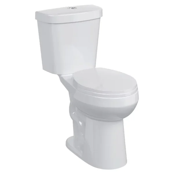 21" Toilet, Two - Piece Toilet, ADA Toilet with Dual Flush, Round Toilets for Bathrooms with Soft Close Seat, Universal Height with 1.28 Siphonic Flush Cotton White