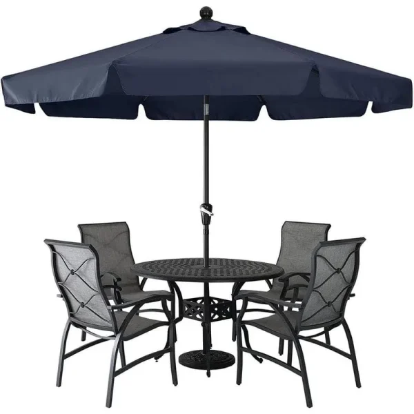 7.5 ft. Aluminum Market Tilt Outdoor Patio Umbrella, Navy Blue