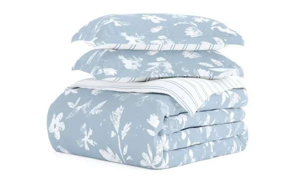 Home Collection Premium Ultra Soft Country Home Pattern 3 Piece Reversible Duvet Cover Set, King/California King - Light Blue