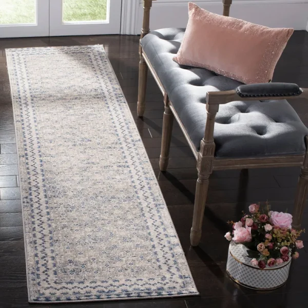Safavieh Brentwood BNT899G Light Grey / Blue Rug - 2' x 8'