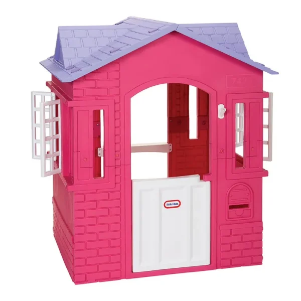 Little Tikes Cape Cottage House, Pink - Pretend Playhouse with Working Doors, Window Shutters, and Flag Holder, for Kids 2 - 8 Years Old
