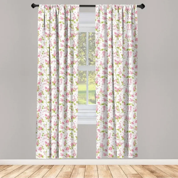 Shabby Flora Floral Room Darkening Rod Pocket Curtain Panels East Urban Home Size per Panel: 28" x 84"