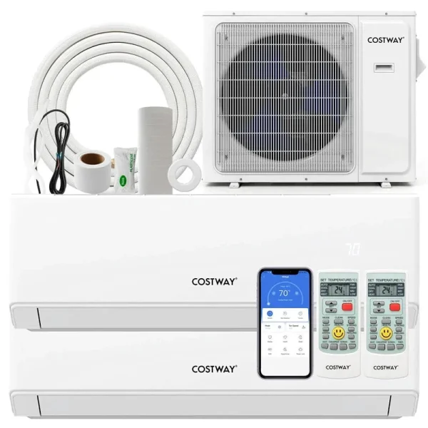 30000 BTU 23 SEER2 Dual Zone Mini Split Air Conditioner & Heater, WiFi Enabled Inverter Ductless AC System with Heat Pump & Energy Star