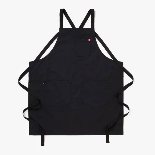 Hedley & Bennett Caviar Black Crossback Apron - Professional Chef Apron with Pockets and Cross-Back Straps for Cooking & Grilling - Kitchen Aprons