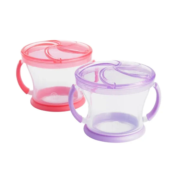 Munchkin Snack Catcher , 2 Pack, Pink/Purple