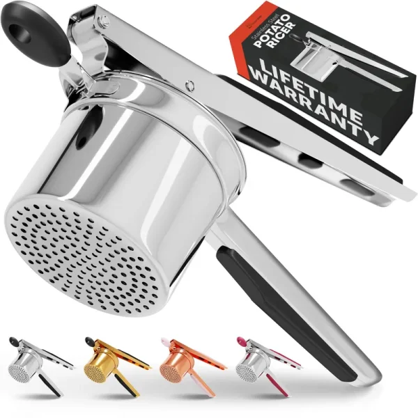 PriorityChef Potato Ricer and Masher, Makes Light and Fluffy Mashed Potato Perfection, 100% Stainless Steel