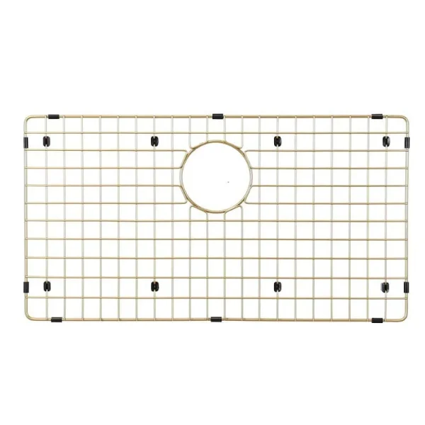Starstar Sinks Protector Matte Gold 304 Stainless Steel Kitchen Sink Bottom Grid, Rack (30 L x 17 W)