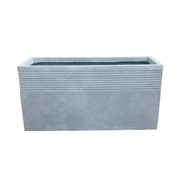 Kante 31.5 in. L Slate Gray Lightweight Concrete Modern Rectangle Outdoor Planter