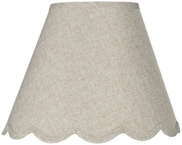 Springcrest Hardback Scallop Bottom Empire Lamp Shade Fawn Small 6inches Top x 12inches Bottom x 9.5inches Slant x 9inches High Spider with