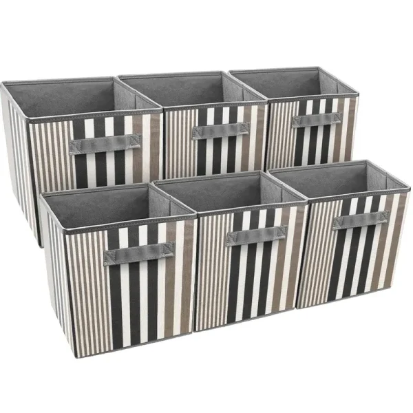 Sorbus Foldable Storage Cube Basket Bin, Set of 6 - Black