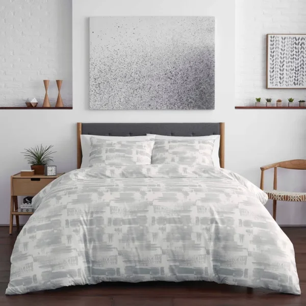 City Scene Aria Duvet Cover Set, Grey, Twin