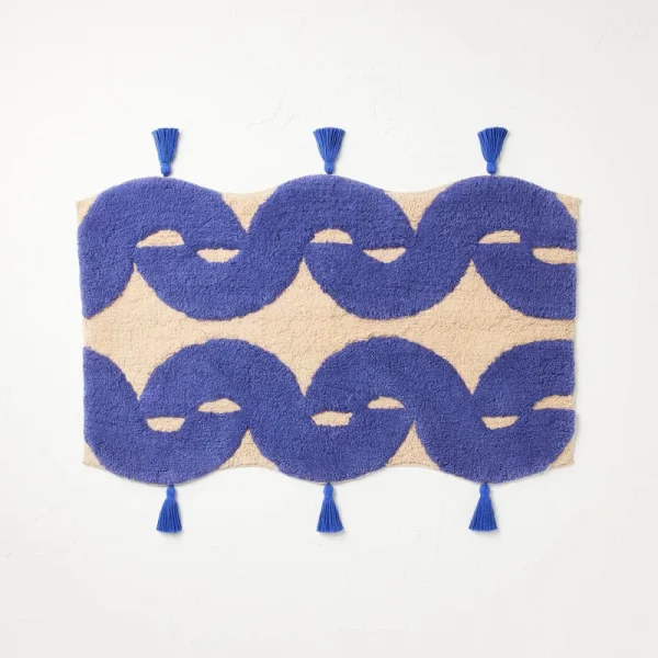 Concentric Wave Blue Bath Rug Blue - Opalhouse Designed with Jungalow