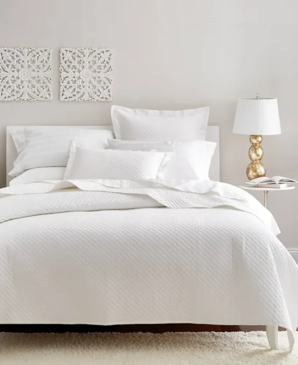 Charter Club Damask Quilted Cotton 3-Pc. Coverlet Set, King, Created for Macy's - White