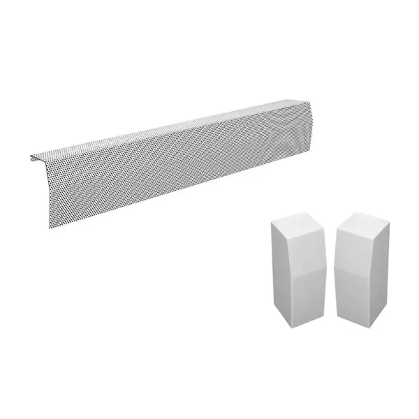 Baseboarders Premium 5 ft Easy Slip-On Baseboard Heater Cover - White (L & R End Caps), Size: 5'