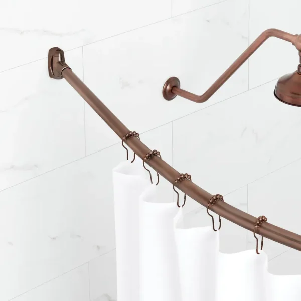 48" Brass Curved Shower Curtain Rod Signature Hardware Finish: Oil Rubbed Bronze