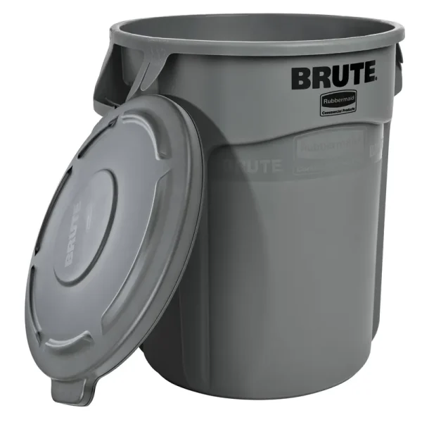 Rubbermaid Commercial Products Brute 20-Gallons Gray Plastic Trash Can with Lid | 2118186