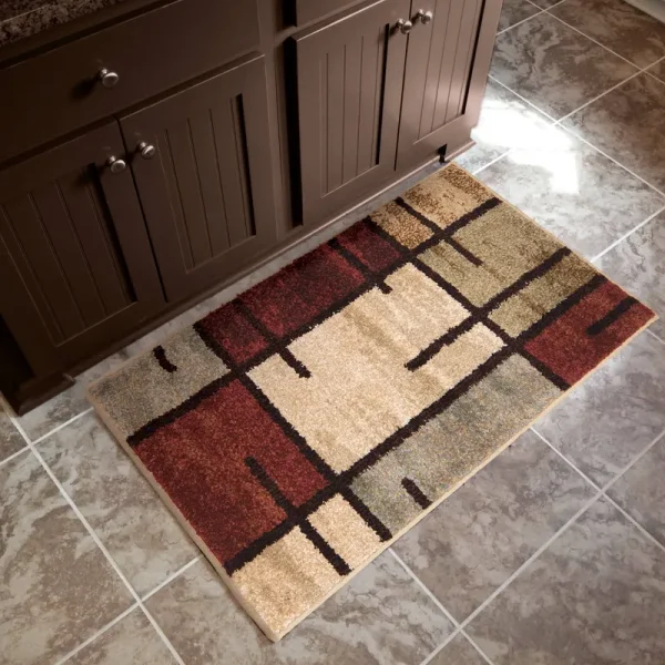 Better Homes & Gardens Spice Grid 1'8" x 2'10" Rouge Area Rug