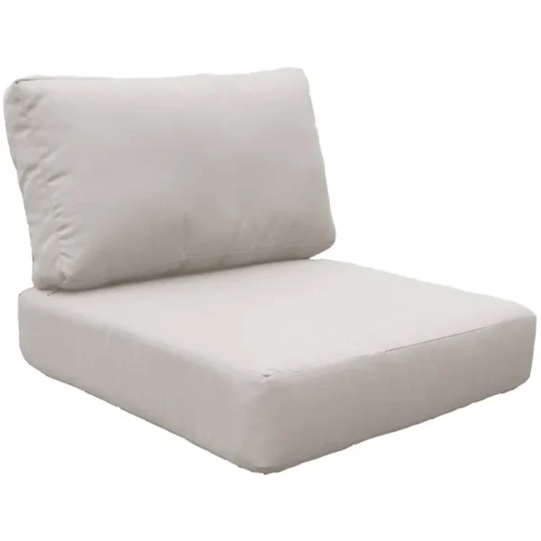 TK Classics Covers for Low-Back Chair Cushions 6 Inches Thick in Beige