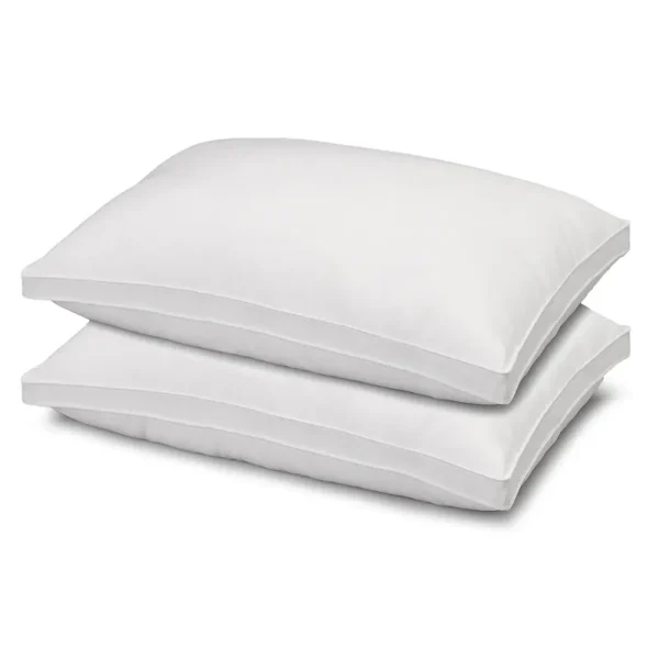 2 Pack Overstuffed Luxury Plush Med/Firm Gel Filled Side/Back Sleeper Pillow - Standard