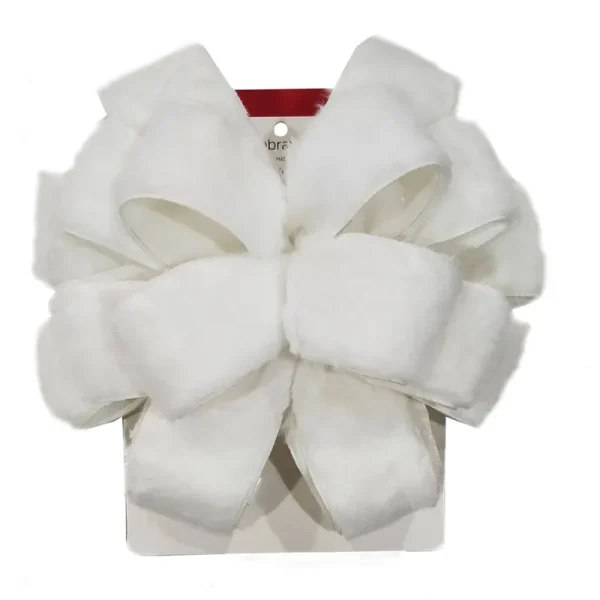 20.5" White Faux Fur Christmas Tree Bow Topper by Ashland -Christmas Tree Topper
