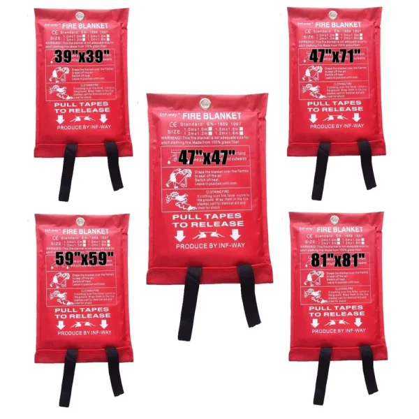 Inf-way Fire Blanket 5959 Fiberglass Flame Retardent Emergency Surival Shelter Safety Cover L5959