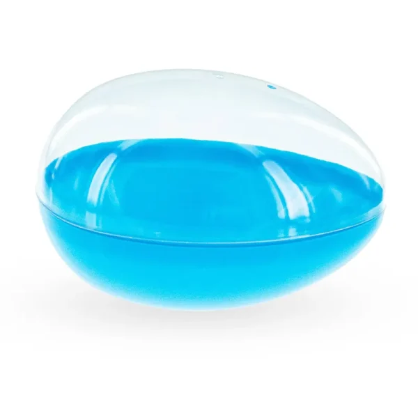 Large Fillable Clear Top Blue Bottom Plastic Easter Egg 5.1 Inches