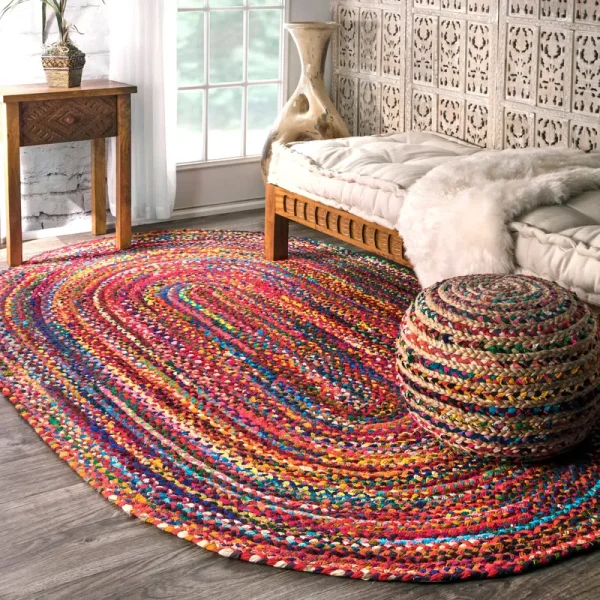 nuLOOM Hand Braided Tammara MGNM04A Multi 5' x 8' Oval Area Rug
