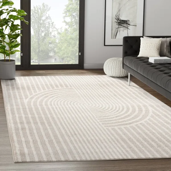 Abani Rugs Nuevo Nue150a Beige Arch Pattern Knot Area Rug