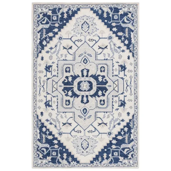 Lauren Ralph Lauren - Percy Rug Collection - LRL6652, Ivory / Navy / 3' x 5' / Small Rectangle