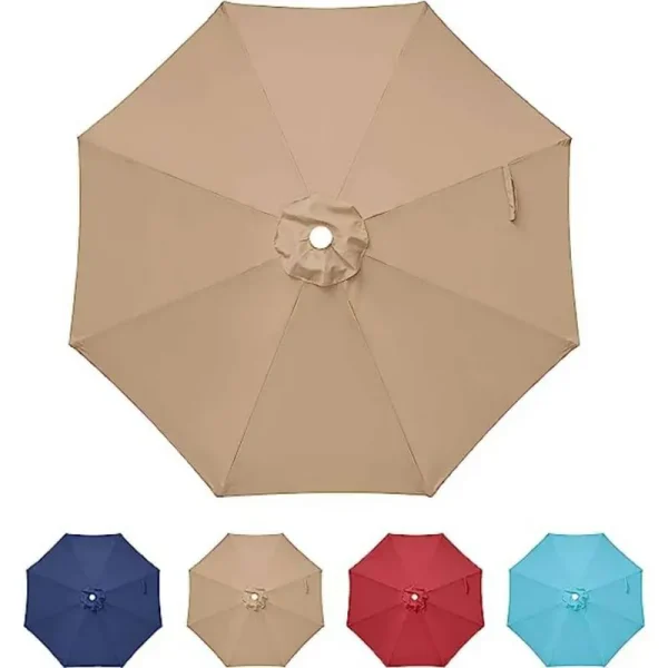 Otryad 9 ft.Patio Umbrella Replacement Canopy, Outdoor Table and Market and Yard Umbrella Replacement Top Cover-Tan