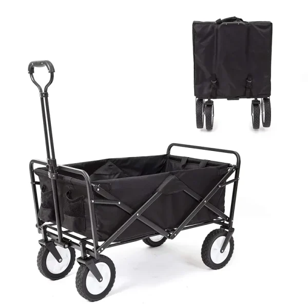 220lb Folding Wagon Utility Garden Cart for Outdoor Camping Black
