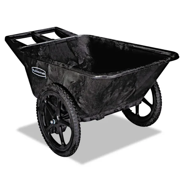 Rubbermaid 5642BLA 300 lbs Big Wheel Agriculture Cart Black - 32.75 x 58 x 28.25 in.