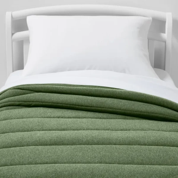 Toddler Channel Jersey Kids' Comforter Green - Pillowfort